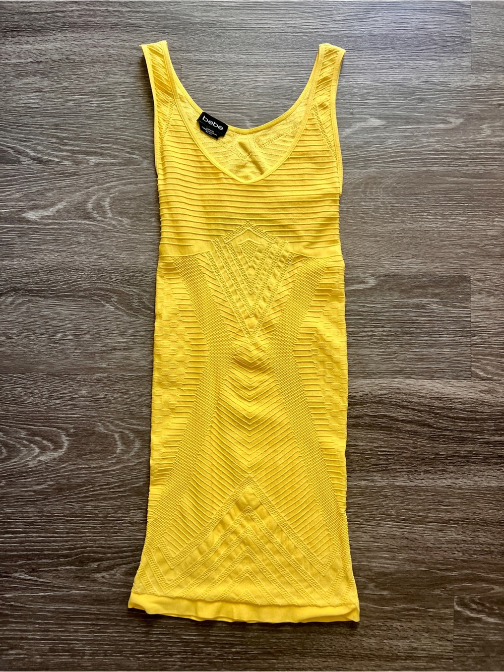 Bebe Sexy Summer Yellow Sleeveless Bodycon Dress - Women - Picture 2 of 6